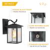 LALUZ Rectangle Outdoor Wall Lights Farmhouse Front Porch Light 12.2, Black Outside Lights for House with Seeded Glass, Anti-Rust Exterior Light Fixtures Wall Mount for Patio, Entryway, Yards view 4