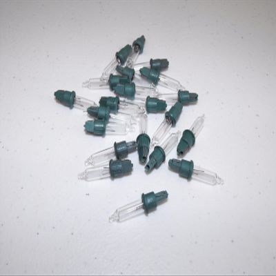 Lady'Swan 20x 2.5v Clear White Mini Christmas Tree Light Bulbs with Green Base Style G