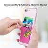 Costyle 4 Pack Slim Cell Phone Card Holder for Back of Phone, Stretchy Lycra Stick on Credit Card Wallet Pocket ID Case Pouch Self Adhesive Sticker for iPhone, Galaxy Phones- Pink Gray Mint Green Rose view 2