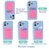 Costyle 4 Pack Slim Cell Phone Card Holder for Back of Phone, Stretchy Lycra Stick on Credit Card Wallet Pocket ID Case Pouch Self Adhesive Sticker for iPhone, Galaxy Phones- Pink Gray Mint Green Rose view 3