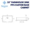 Nantucket Sinks APRON332110-16 33-Inch Pro Series Single Bowl Undermount Apron Kitchen Sink, Stainless Steel view 2