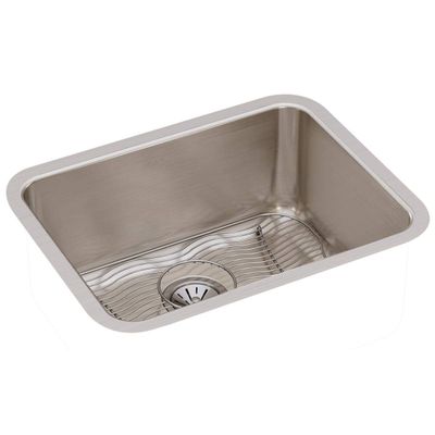 Elkay Lustertone ELUH211510DBG Single Bowl Undermount Stainless Steel Sink Kit