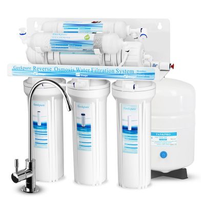 Geekpure 6 Stage Reverse Osmosis RO Drinking Water Filter System-75 GPD