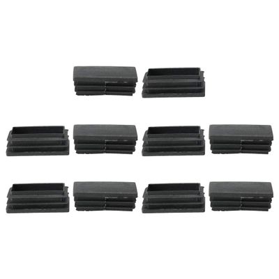 uxcell 10Pcs Home Rectangle Tube Inserts End Blanking Cap 48mmx24mm Black