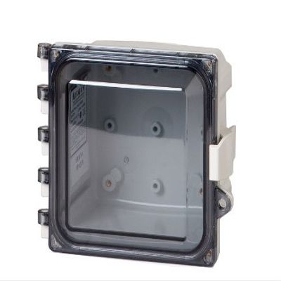 Attabox Clear Cover Enclosures, Size 6Lx6Wx4D inches: Clear Cover Configuration (Hinged, Latched, Padlockable) (AH664C)