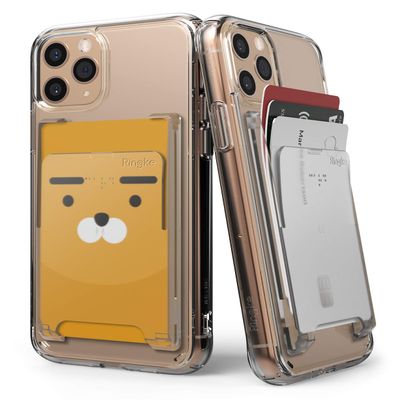 Ringke Slot Card Holder for Phone Case, Business Card Holder for Back of Phone, ID Credit Card Holder Stick on for Women Men, Phone Wallet Compatible with iPhone, Galaxy, and Pixel - Clear Mist