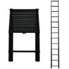 Telesteps 1600ET Tactical Telescoping Extension Ladder 12.5 ft Height, 16 ft Reach | Type 1A 300 lb Rated | Black Anodized Military-Grade Aluminum Ladder with One-Touch Retraction & Dual-Side Climb view 1