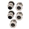 Aexit 5pcs M12Q5J-12A Track Lighting AC250V 4A IP67 Waterproof M12 M/M Connectors Metal Connector view 1