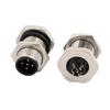 Aexit 5pcs M12Q5J-12A Track Lighting AC250V 4A IP67 Waterproof M12 M/M Connectors Metal Connector view 2