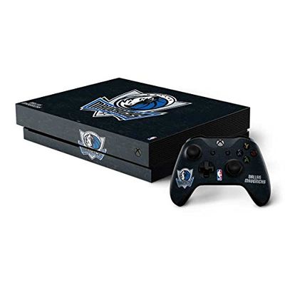 Skinit Decal Gaming Skin Compatible with Xbox One X Bundle - Officially Licensed NBA Dallas Mavericks Black Primary Logo Design