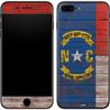 Skinit Decal Phone Skin Compatible with iPhone 8 Plus - Originally Designed North Carolina Flag Dark Wood Design view 1