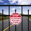 SmartSign "Stop - All Visitors Must Sign in Here" Sign | 10" x 10" Aluminum, Made in USA view 2