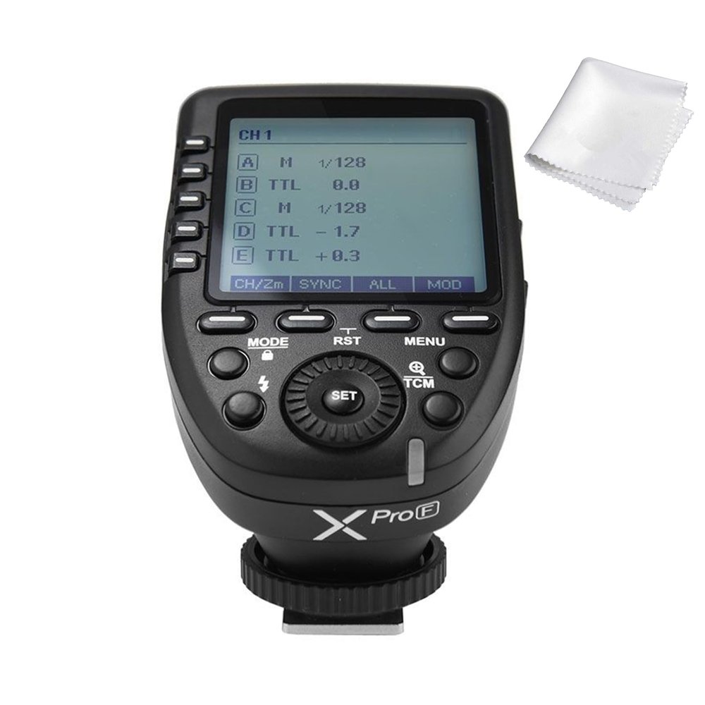 Godox XproF Xpro-F TTL Wireless Flash Trigger for Fujifilm, 1/8000s HSS TTL-Convert-Manual Function Large Screen Slanted Design 5 Dedicated Group Buttons 11 Customizable Functions (XProF for Fujifilm)
