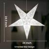 GalaxyArts Paper Star Lantern, 24 Inch Maharani White 3D 5-Point Light-Up Hanging Lamp, Handcrafted Hollow Decoration for Christmas, Weddings, Holidays, Birthday, Indoor Outdoor Party Home Dcor view 2