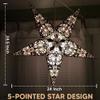 GalaxyArts Paper Star Lantern, 24 Inch Maharani Black 3D Light-Up 5-Point Hanging Lamp, Handcrafted Hollow Out Decoration for Christmas, Weddings, Birthday, Parties, Indoor Outdoor Holiday Home Dcor view 2
