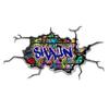 Custom Name Graffiti Wall Art, 3D Personalized Decal, Removable Vinyl Peel and Stick Sticker, Room Decor Mural (WSDPGN33_L) view 2