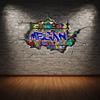 Custom Name Graffiti Wall Art, 3D Personalized Decal, Removable Vinyl Peel and Stick Sticker, Room Decor Mural (WSDPGN33_L) view 4
