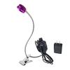BRILLRAYDO 5W LED Reading Clamp Clip Desk Flexible Pipe Light ON/OFF Button Plug-in Lamp Fixture Purple Finish Brightness Color-Tem Changeable view 1
