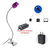 BRILLRAYDO 5W LED Reading Clamp Clip Desk Flexible Pipe Light ON/OFF Button Plug-in Lamp Fixture Purple Finish Brightness Color-Tem Changeable view 3