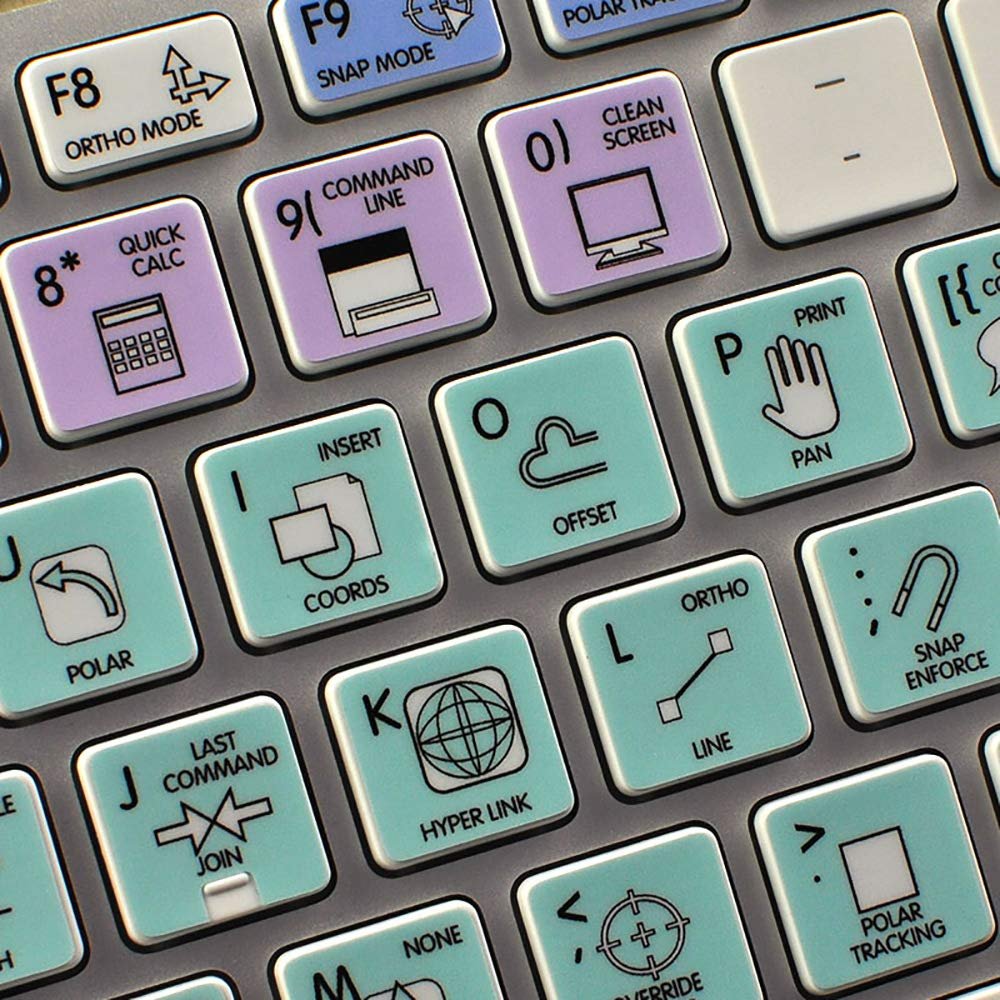 AUTODESK AUTOCAD GALAXY SERIES NEW KEYBOARD LABELS SHORTCUTS WORK with APPLE