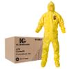 KleenGuard A70 Fabric Bound Seam Chemical Spray Protection Coverall with Hood and Boots, Disposable, Elastic Wrist, Yellow, X-Large (Pack of 12) view 1