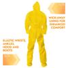 KleenGuard A70 Fabric Bound Seam Chemical Spray Protection Coverall with Hood and Boots, Disposable, Elastic Wrist, Yellow, X-Large (Pack of 12) view 4