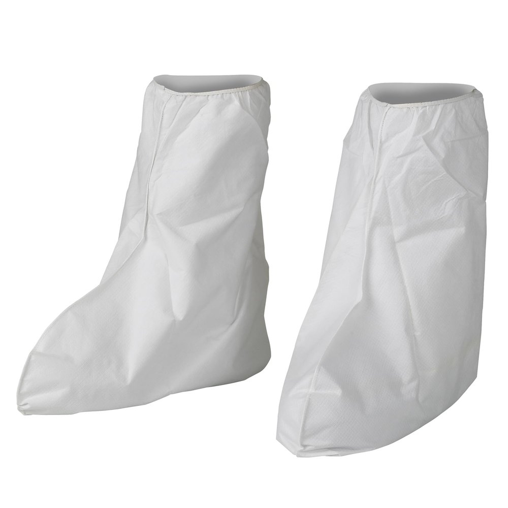 Kleenguard A40 Liquid & Particle Protection Boot Covers (44495), 18 Tall, PVC Sole, White, XL / 2XL, 400 / Case