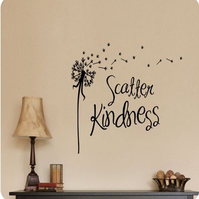 30"x24" Scatter Kindness Dandelion Blowing in Wind Seeds Inspiration Wall Decal Sticker Art Home Dcor