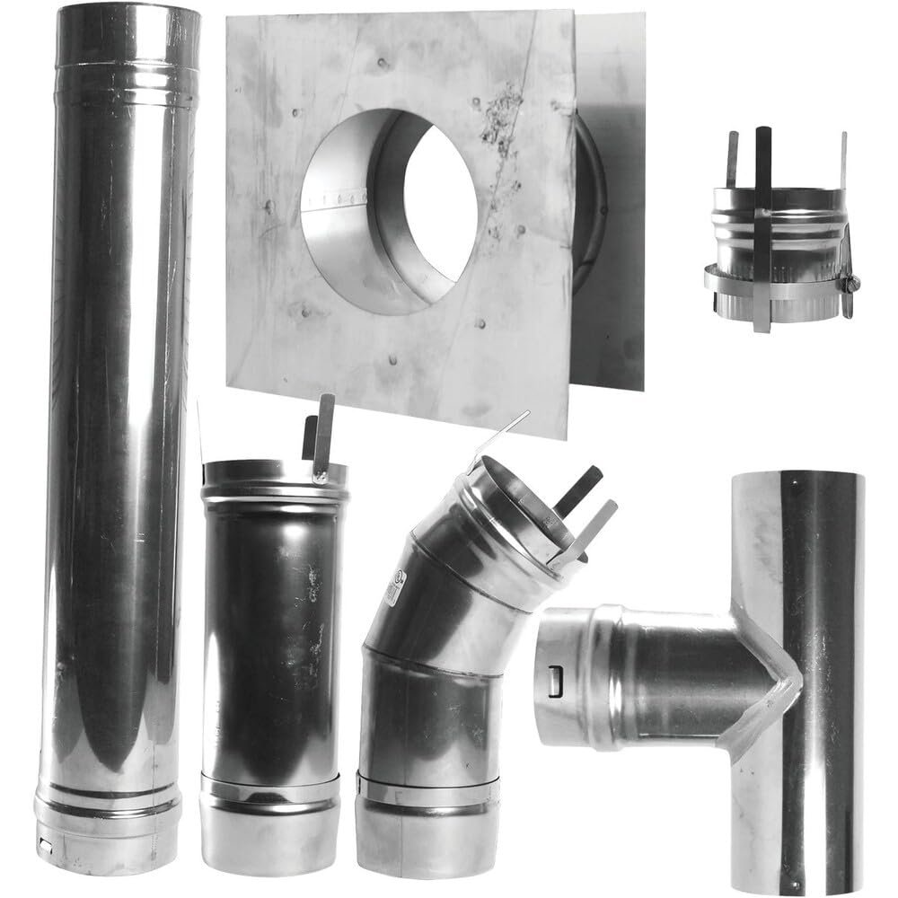 Mr. Heater 4 inch Stainless Steel Horizontal Vent Kit for Big Maxx MHU50 and MHU80 Unit Heaters, One Size, Metal