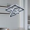 diisunbihuo Square 3-Ring Crystal Chandelier Adjustable Height Cool White view 1