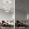 diisunbihuo Square 3-Ring Crystal Chandelier Adjustable Height Cool White view 3