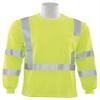 ERB 62127 ANSI Hi Vizability Long Sleeve T-Shirt, 4X-Large, Lime Green view 1