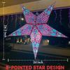 GalaxyArts Paper Star Lanterns, 24 Inch Red Chakra 3D Light-Up Hanging Lamp, Handcrafted Hollow Out 5-Point Star Decoration for Christmas, Wedding, Birthday, Parties, Indoor Outdoor Holiday Home Dcor view 2