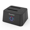 WAVLINK USB 3.0 and USB C to SATA Dual-Bay External Hard Drive Docking Station for 2.5/3.5 Inch HDD/SSD with UASP (6Gbps), Support Offline Clone/Duplicator Function [16TB X2 ]-Black view 1