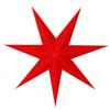 GalaxyArts 24-Inch Red Paper Star Lantern - 3D 7-Point Hanging Decoration for Christmas, Diwali, Party, Wedding - Handcrafted Foldable Lamp for Indoor & Outdoor Use - Boho Star Light (Medium) view 1
