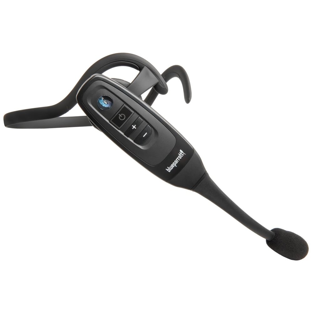 BlueParrott C400-XT Mono Bluetooth Wireless Headphones 96% Noise Canceling Trucker Headset with Mic, Convertible Over Head to Behind Neck Style with 300 ft. Wireless Range, 24 hrs. Talk Time, Black