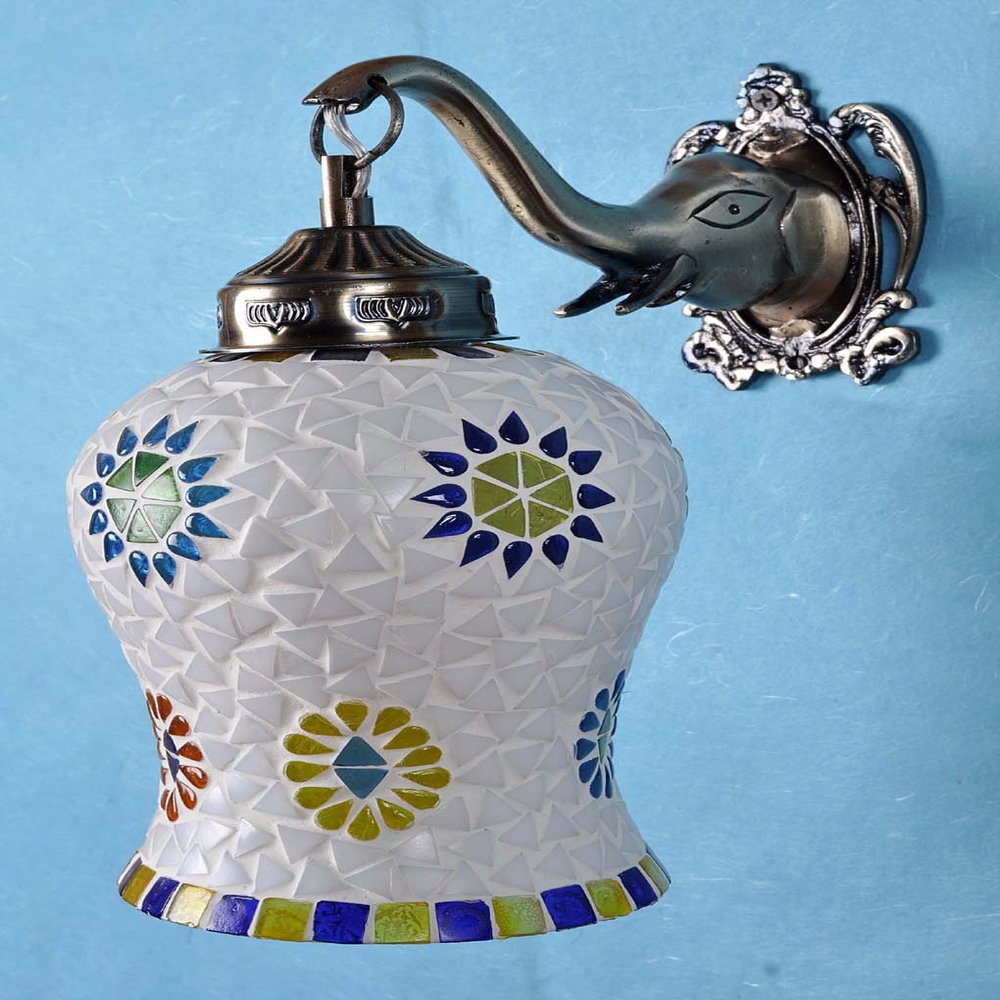 Lalhaveli Glass Crafted Retro Wall Light Exterior Christmas Decorative Wall Lamp Lights Lampshade 10 X 9 Inches