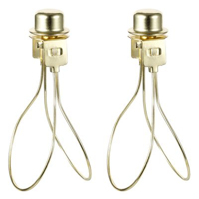 uxcell 2Pack Lamp Shade Light Bulb Clip Adapter with Shade Attaching Brass