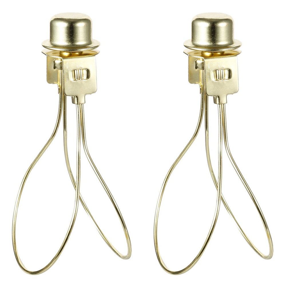 uxcell 2Pack Lamp Shade Light Bulb Clip Adapter with Shade Attaching Brass