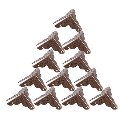 12 Pcs/Pack 24mm Antique Metal Corner Protector Furniture Corner Protectors Guards Vintage Decorative Box Desk Edge Covers for Wooden Cabinet Box Furniture(Bronze)