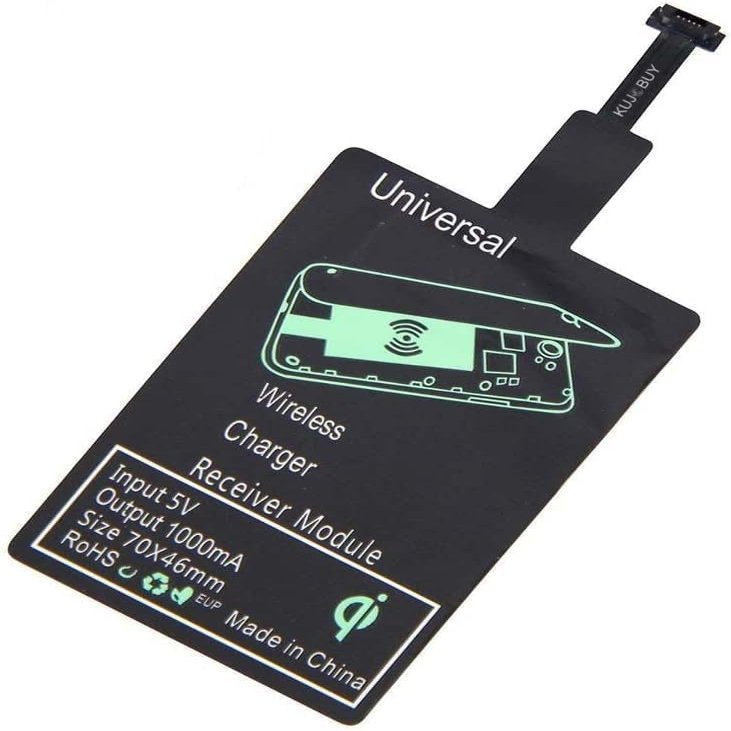 Universal Micro-USB Type A Qi Wireless Charging Receiver Patch Module Chip for Android - Fast Speed & Slim Wireless Charger Receiver - Wireless Charging Adapter Compatible with All Android Smartphones