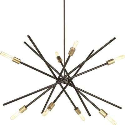 Astra Collection 8-Light Mid-Century Modern Chandelier Light Antique Bronze