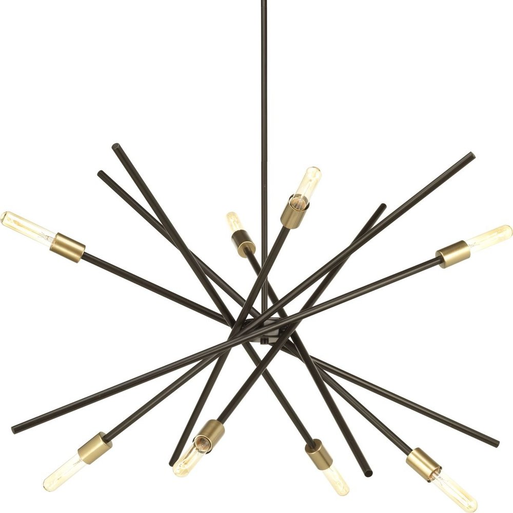Astra Collection 8-Light Mid-Century Modern Chandelier Light Antique Bronze