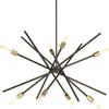 Astra Collection 8-Light Mid-Century Modern Chandelier Light Antique Bronze view 1
