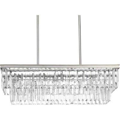 Glimmer Collection 4-Light Luxe LinearChandelier Light Silver Ridge
