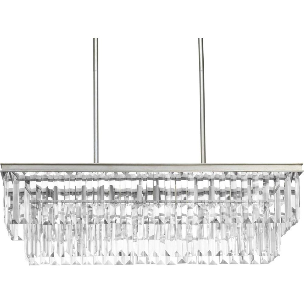 Glimmer Collection 4-Light Luxe LinearChandelier Light Silver Ridge