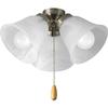 Progress Lighting AirPro 13.6" 3-Light Ceiling Fan Light Kit, Brushed Nickel view 1