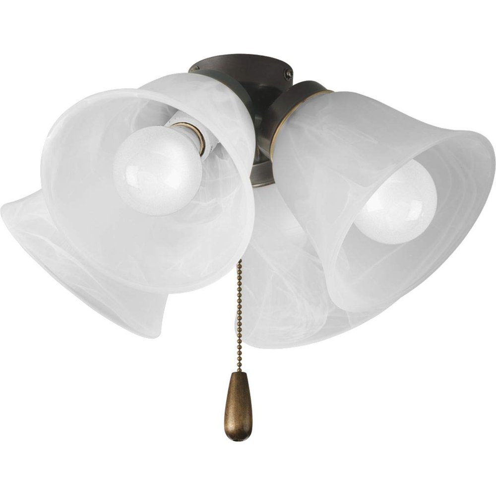 Progress Lighting AirPro 4-Light Ceiling Fan Light Kit, Antique Bronze