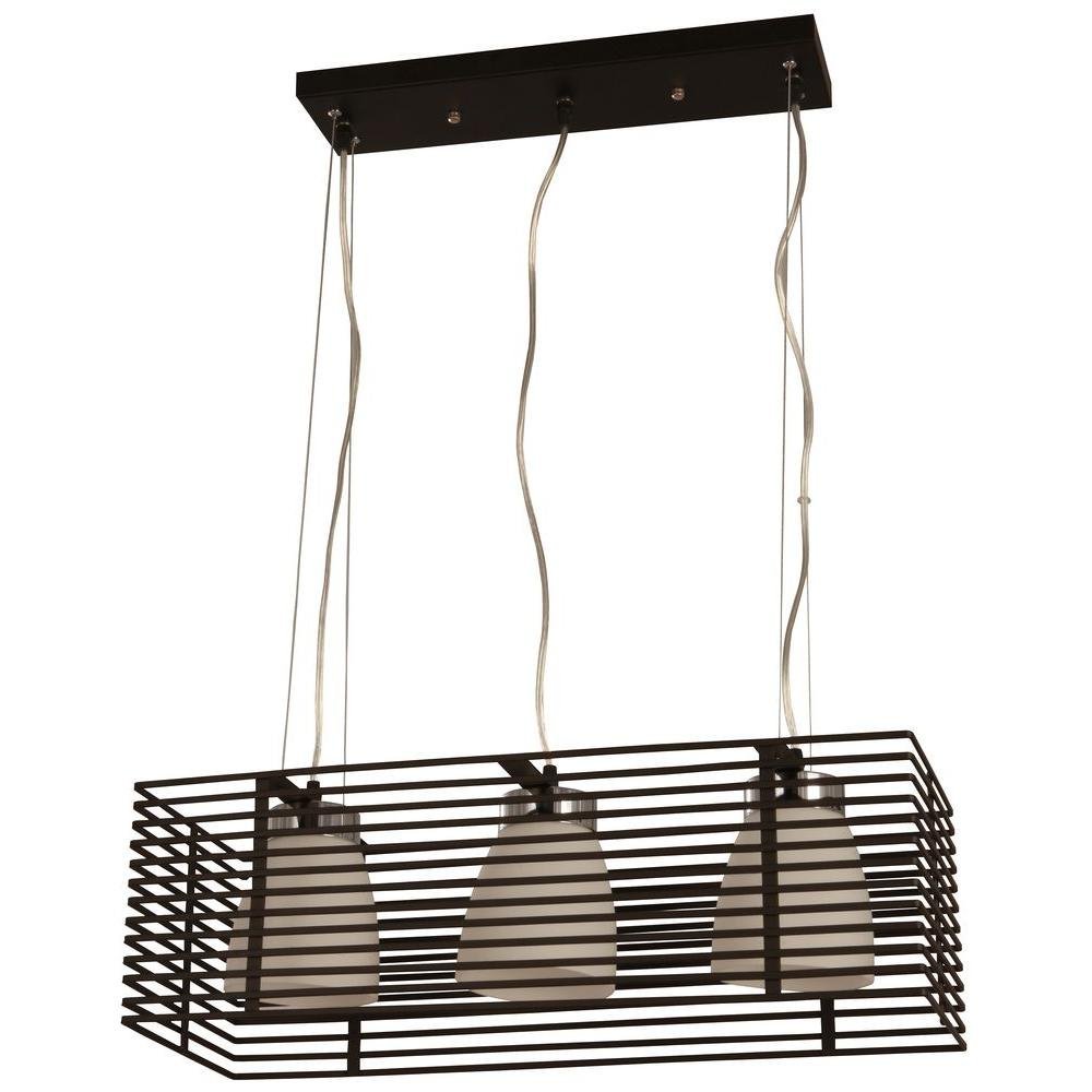 Hampton Bay 86959-2 Aranga 3-Light Black Ceiling Island Pendant