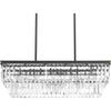 Progress Lighting Glimmer Collection 4-Light Luxe Linear Chandelier Light Antique Bronze view 1